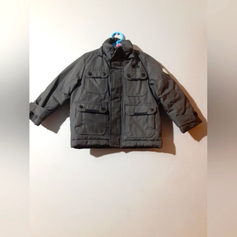 Dkny Boys Dark Green Utility Puffer Jacket